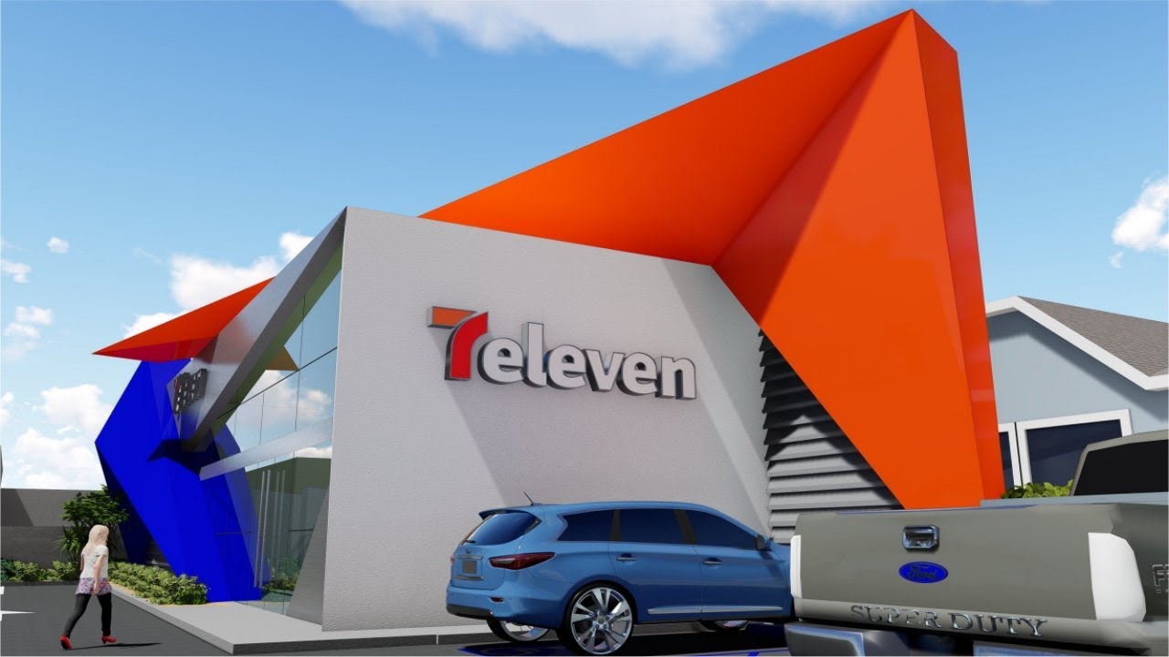 Modern Gas Station 7 Eleven Unocal