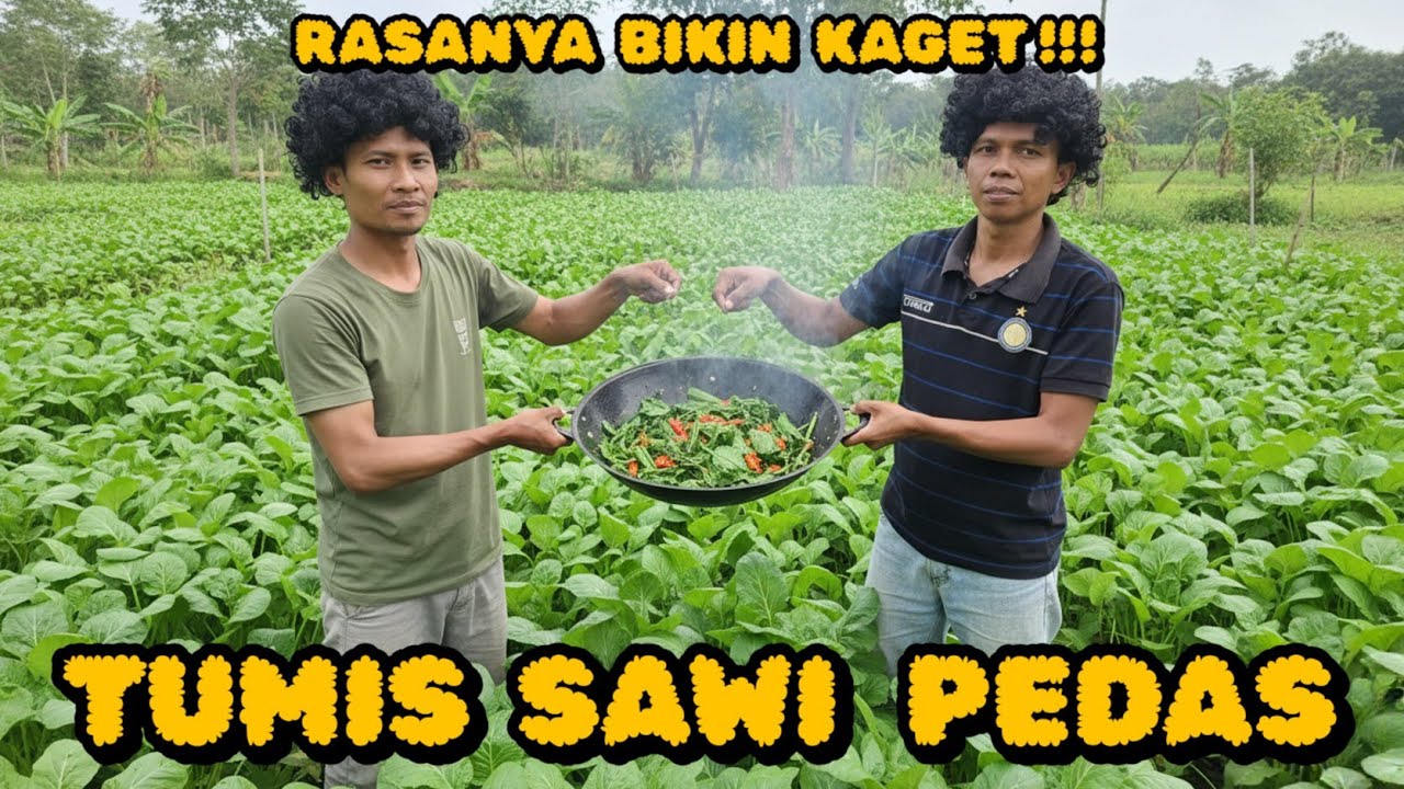 Masak Tumis Sawi Pedas di Alam 🌿 Rasanya Bikin Kaget, Gampang Banget!! 