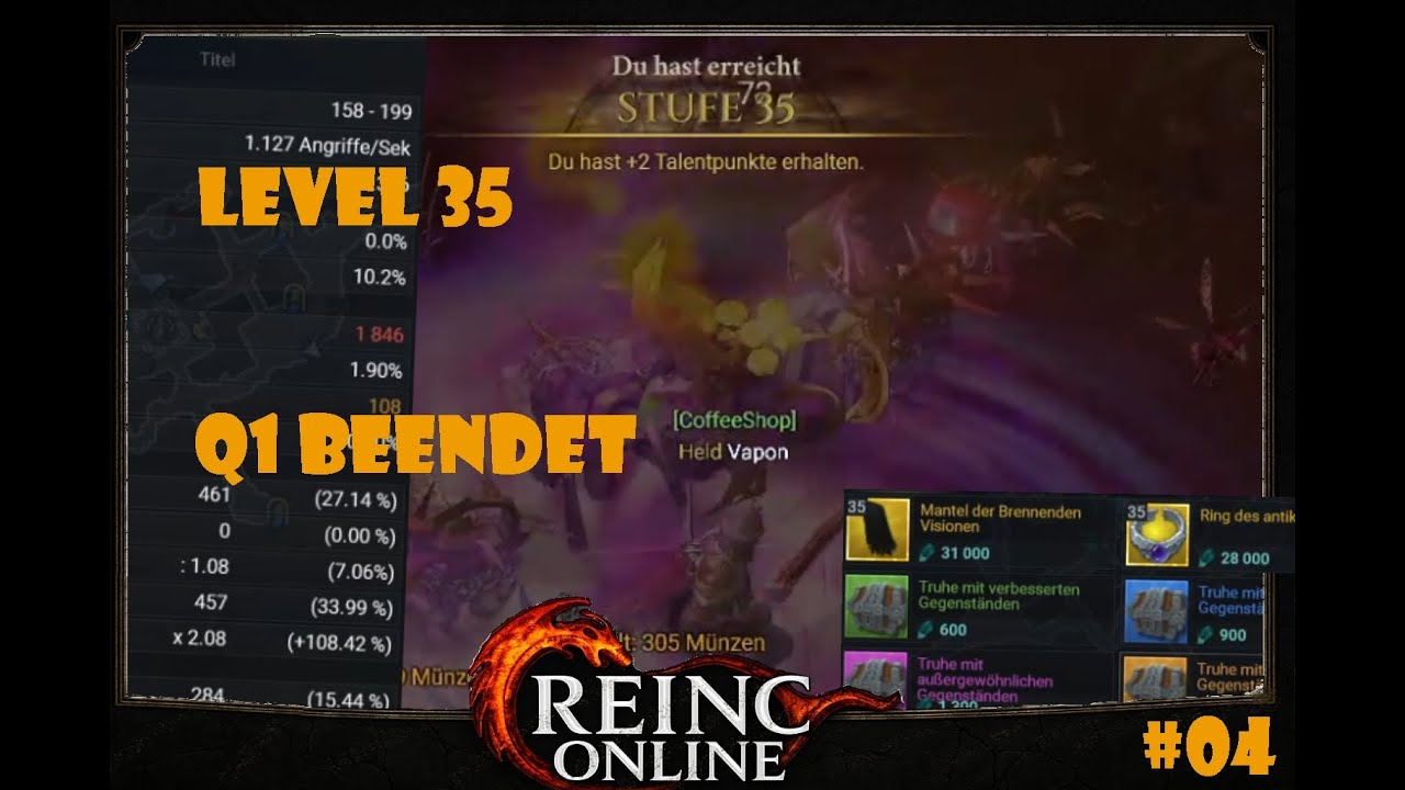 Reinc Online - Level 35 & Q1 Quest beendet!