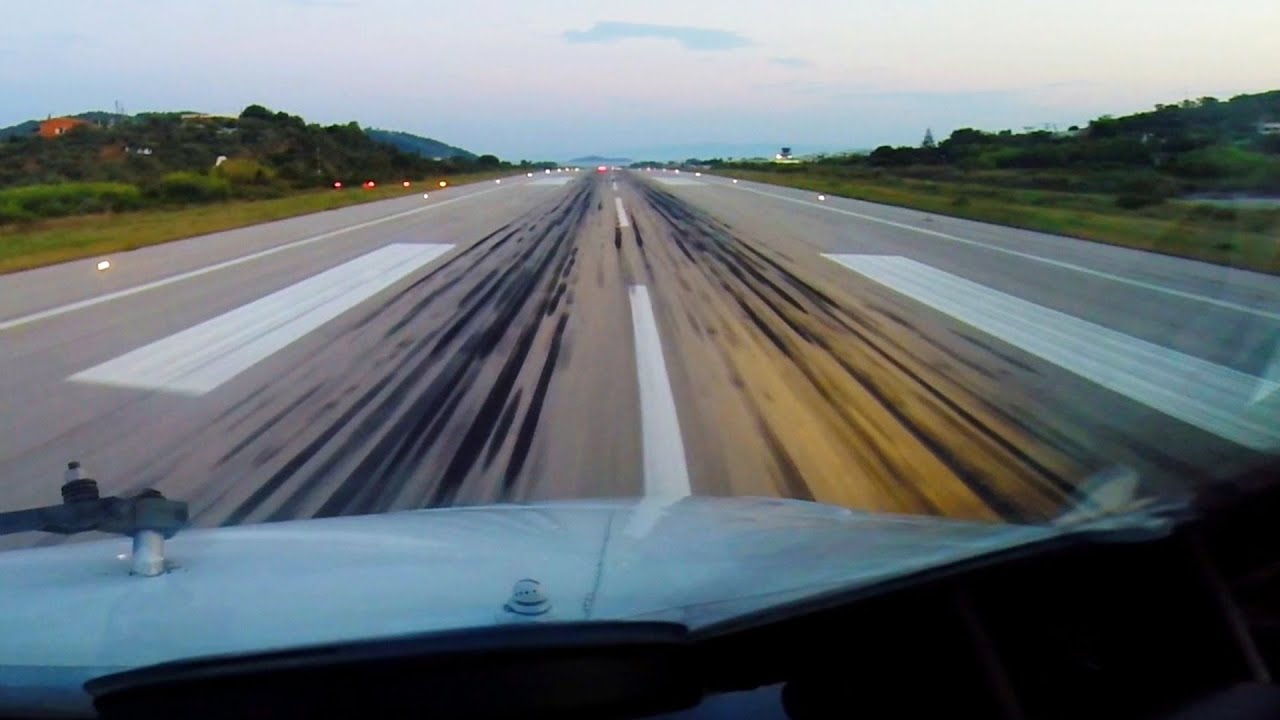 Boeing 737-300 Cockpit Short Takeoff from Skiathos Airport - GoPro Pilot's View - 2nd St Maarten!
