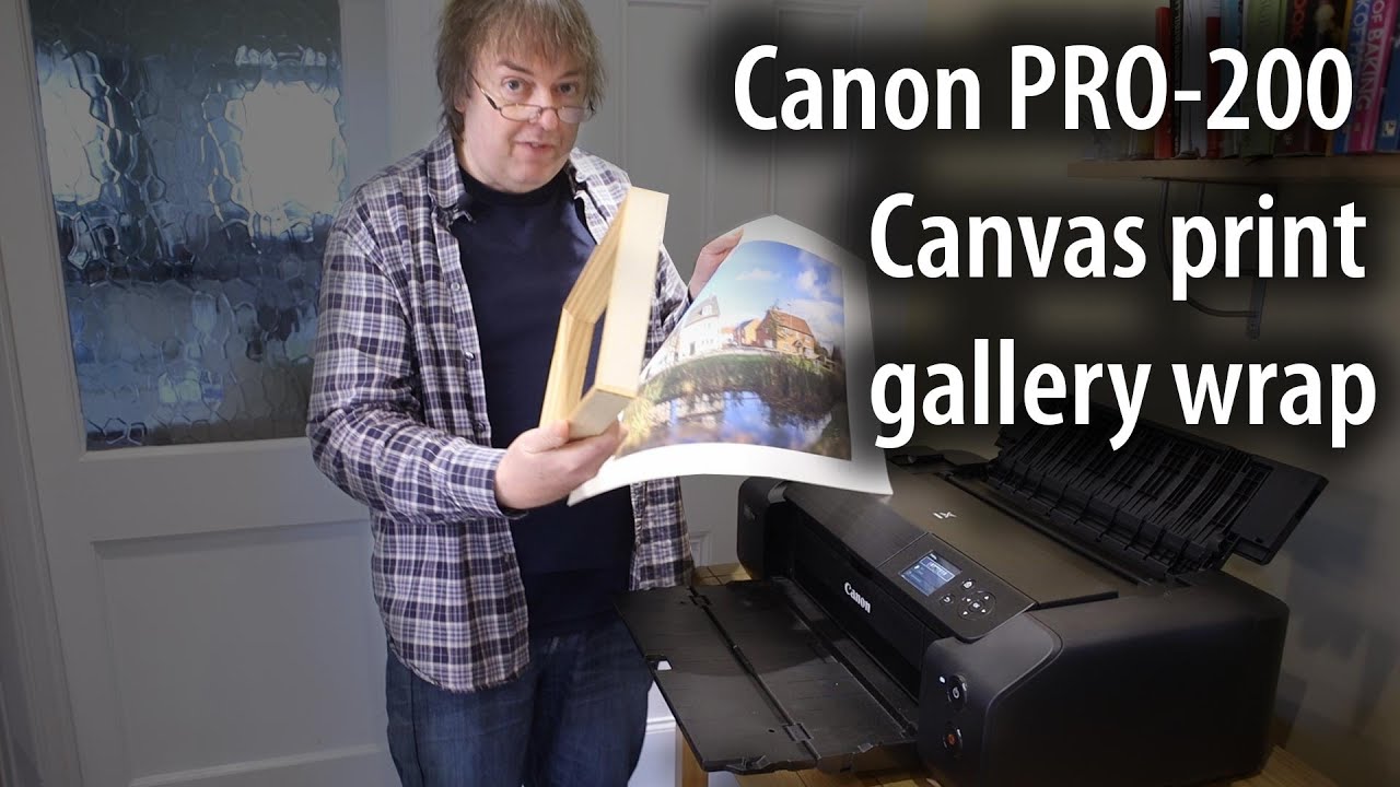 Печать на холсте галерейной печати Canon Pro 200 с использованием вырезанных листов холста