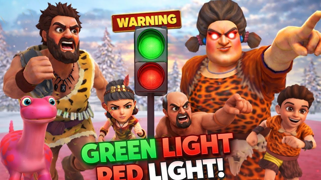 MISS T BECAME DOLL OF GREEN LIGHT RED LIGHT | SCARY TEACHER 3D STONE AGE GAMEPLAY 