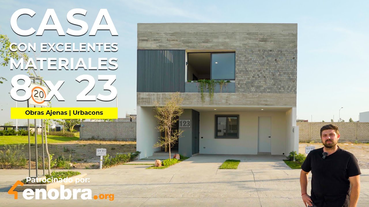 CASA con MATERIALES de ALTA CALIDAD y EXCELENTE DISTRIBUCIÓN en 8 X 23 | Obras Ajenas | Urbacons
