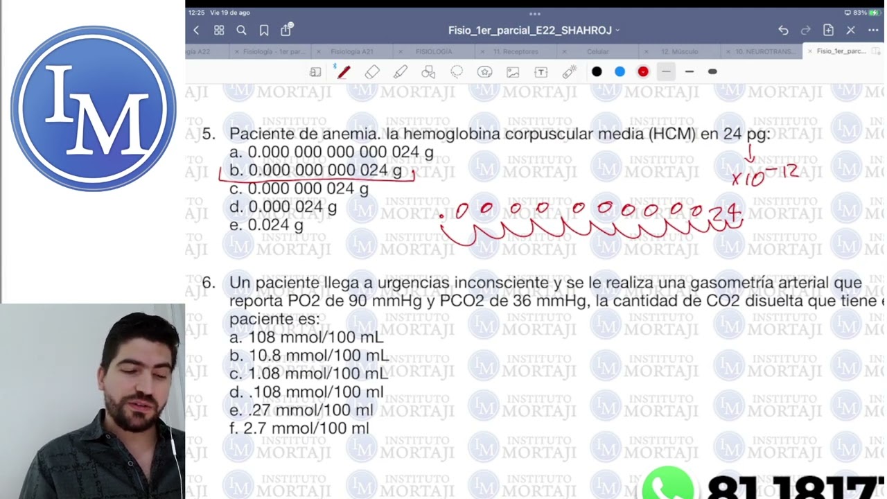 Revisión de Examen de Fisiología - Lectura Primer Parcial