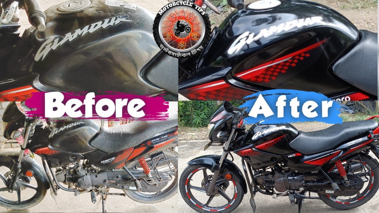 hero glamour colour and sticker restoration | hero honda glamour restoration | hero glamour modified