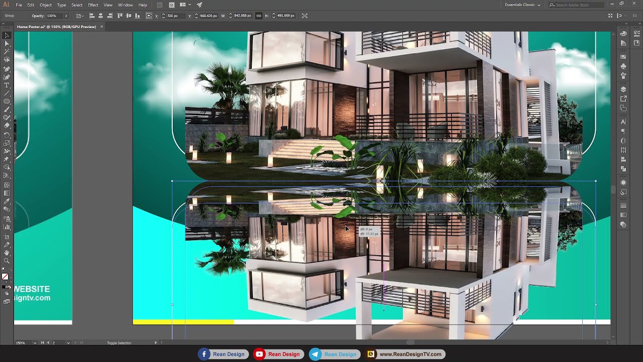 How to Design Home Promotion Poster in Adobe illustrator | Tutorial