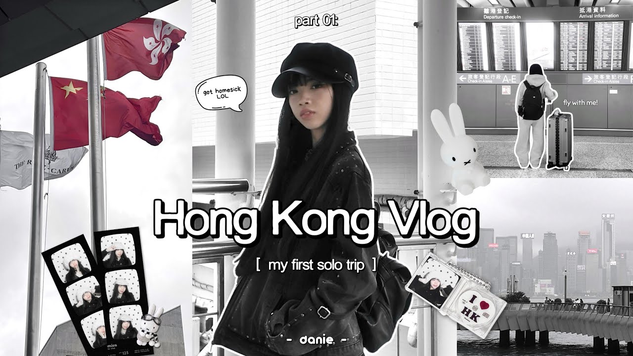 FIRST SOLO TRIP to HONG KONG 🇭🇰 : fly with me + realistic first day (i got homesick LOL)
