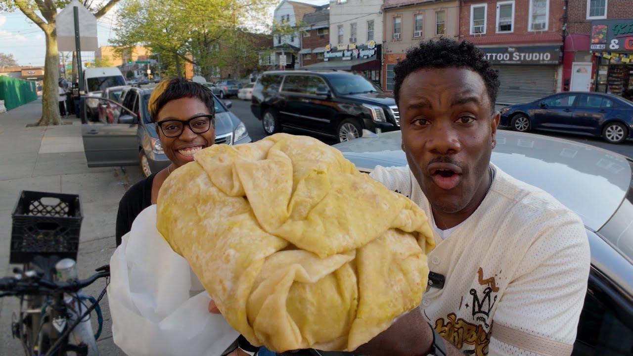 GIANT Curry Roti in New York Queens Trinciti | Trinidad Street Food