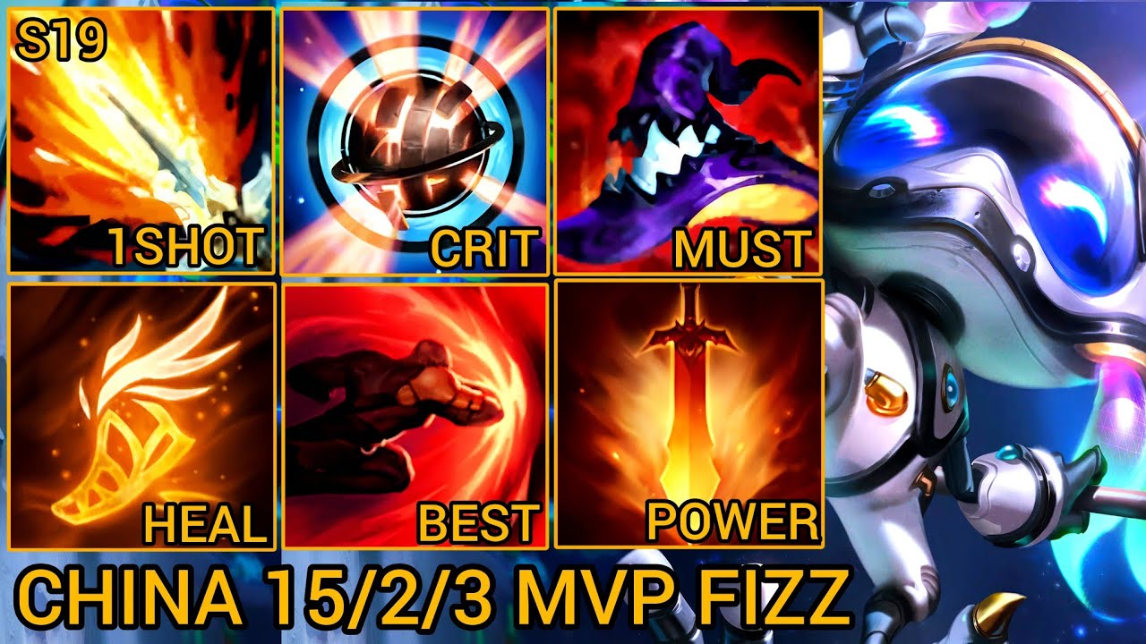 Fizz MVP S Rating Jungle 15/2/3 - China Wild Rift New Build & Runes By Tiarty