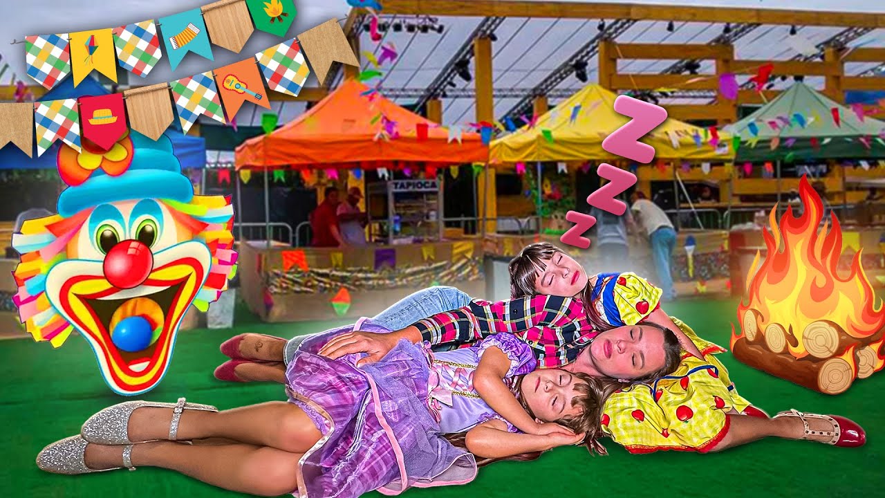 Passamos a NOITE na FESTA JUNINA sem NINGUÉM VER - DESAFIO