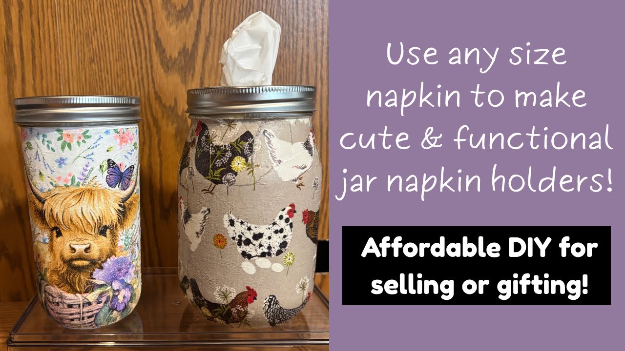 Tissue holder made from glass jar DIY/Easy and affordable/gifting and selling