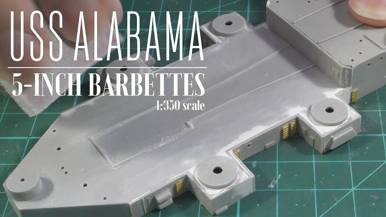 1:350 USS Alabama: Часть 10 — 5-дюймовые барбеты