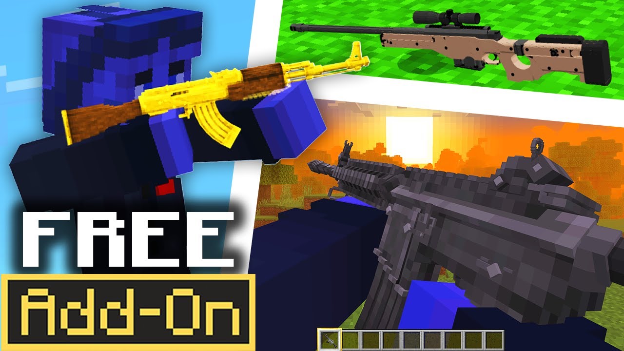 5 лучших бесплатных дополнений к оружию 2025 Minecraft Bedrock/MCPE (3D)