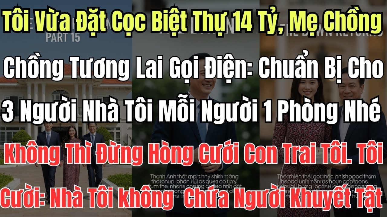 Tôi Vừa Đặt Cọc Biệt Thự 14 Tỷ, Mẹ Chồng Tương Lai Gọi Điện: Chuẩn Bị Cho 3 Người Nhà Tôi Mỗi Người