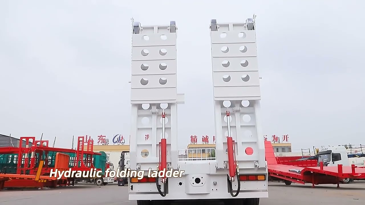 Extendable 3 Axle Lowbed Trailer | Hydraulic Widening & Folding Ladder