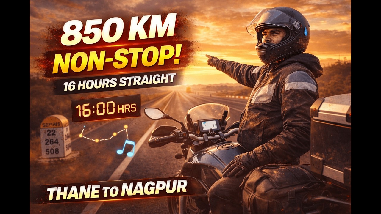 850 Kilometers Non-Stop in 16 Hours 🏍️💨 | Thane to Nagpur | Day 57 of 365