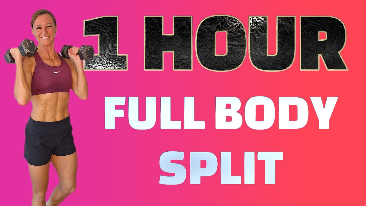 1 HOUR FULL BODY FAT BURNING SPLIT DUMBBELL WORKOUT | AT HOME