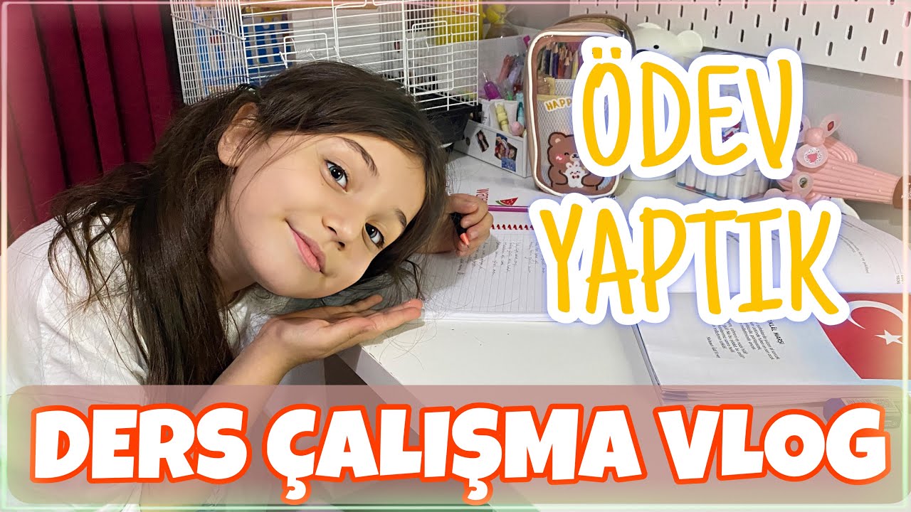EĞLENCELİ DERS ÇALIŞMA VLOG  | DERİNİN ÇALIŞMA MASASI | DERİNLE