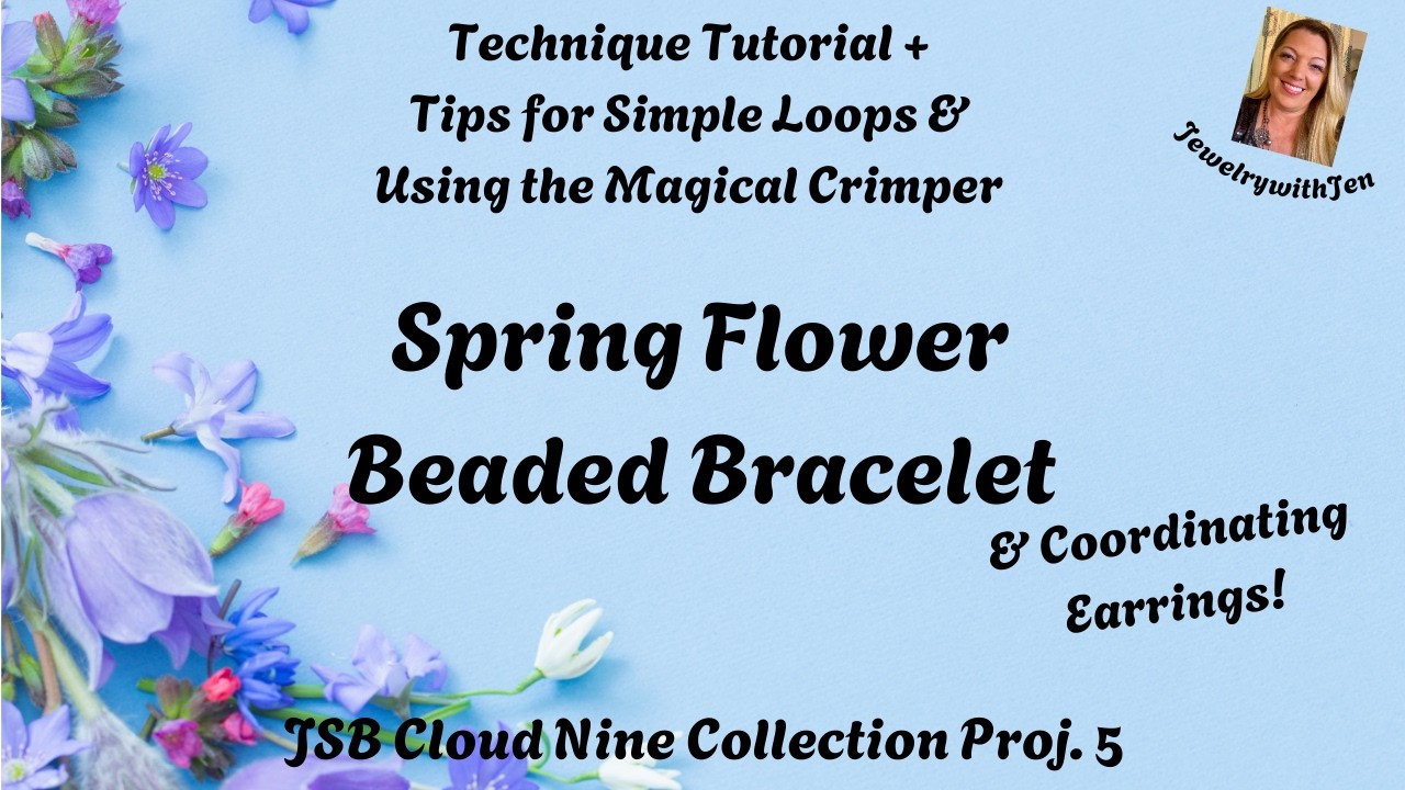 Spring Beaded Flower Bracelet #beadedbraceletstutorials #springjewelry #jewelrytutorial