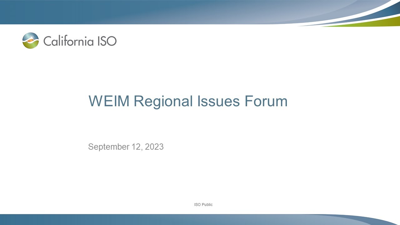 Sep 12, 2023 - WEIM Regional Issues Forum