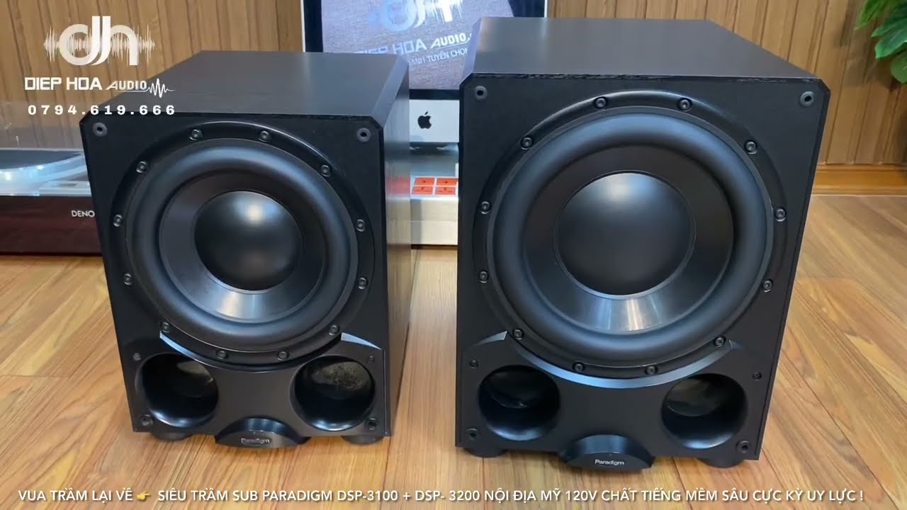 Vua Trầm lại về 👉  Siêu trầm Sub Paradigm DSP-3100 + DSP- 3200 nội địa Mỹ 120V mềm sâu uy lực !
