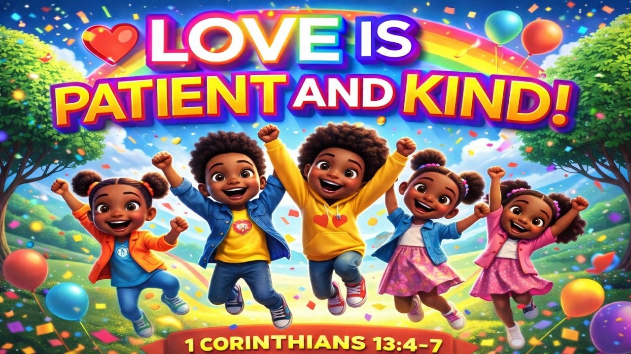Love Of Jesus is kind! ❤️ Sing Along Kids Bible Song (1 Corinthians 13:4-7).