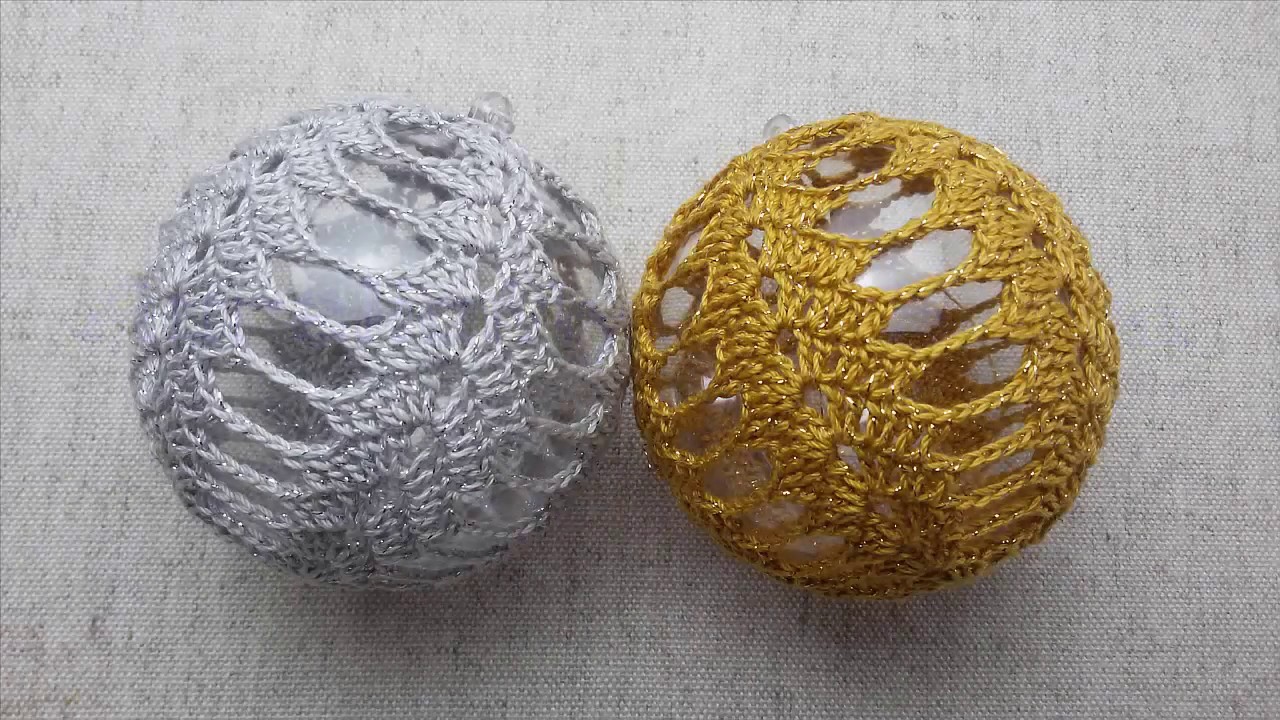 Bombka na wypełnieniu plastikowym/akrylowym 8cm - Szydełko