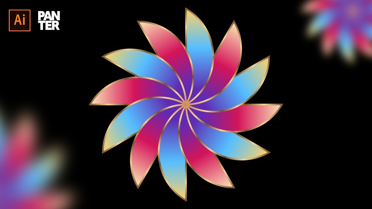 How to Design Gold Gradient Flower in Illustrator