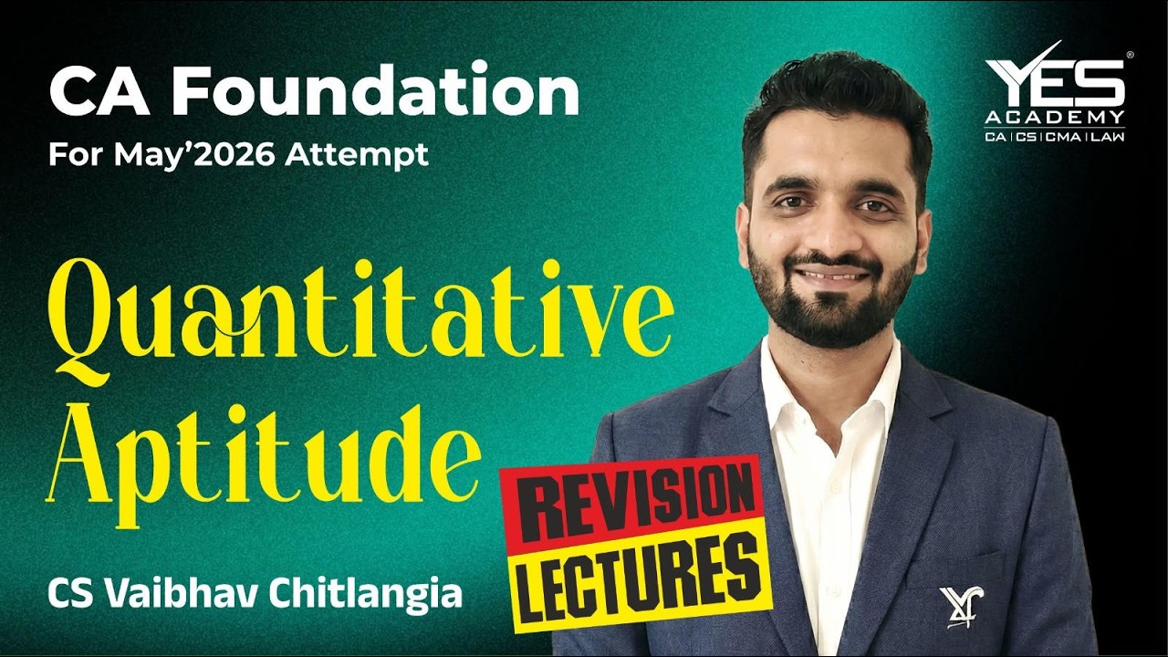CA Foundation May 26 Quantita Apt Statistical Rep of Data FastTrack Revision | CS Vaibhav Chitlangia