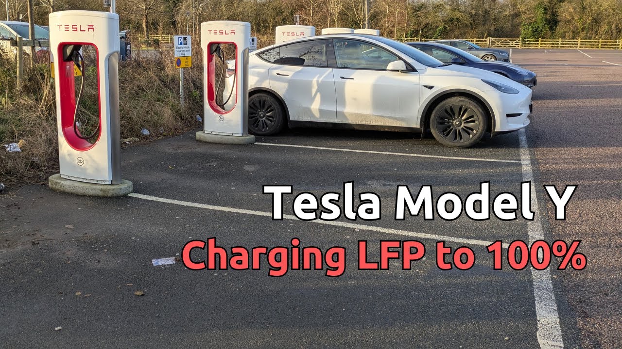 Tesla Model Y заряжает аккумулятор LFP на зарядном устройстве Supercharger (время зарядки, скорос...