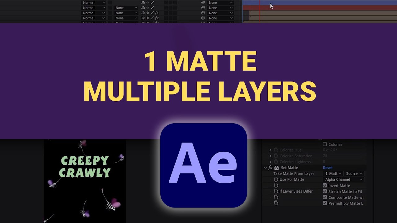 Как использовать маску Set Matte в After Effects | Одна маска для нескольких слоёв