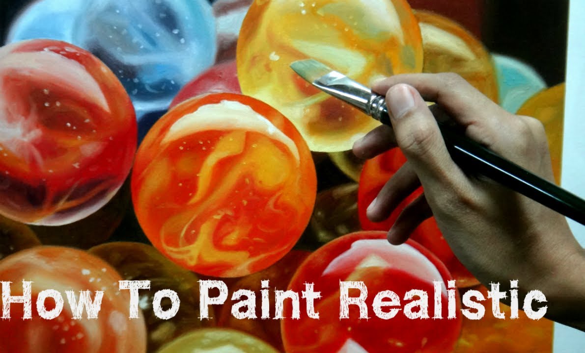 How To Paint Realistic Marbles Using Oil Painting, Time Laps