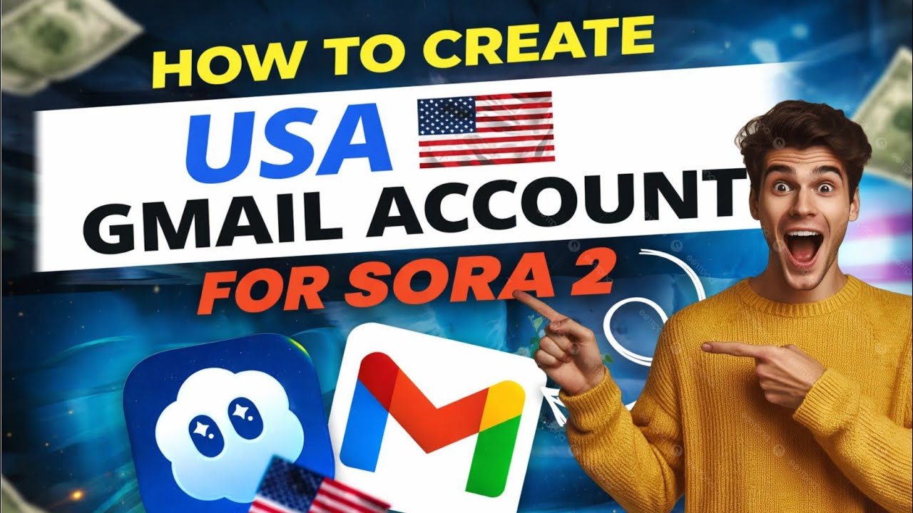 ✅How to Create USA Gmail Account for Sora 2 | Sora AI Access Guide 🇺🇸||Gmail ID kaise banaye 