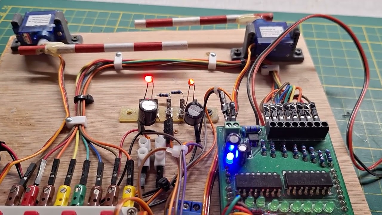 Spoorovergang,  test opstelling  - een DIY project met Arduino