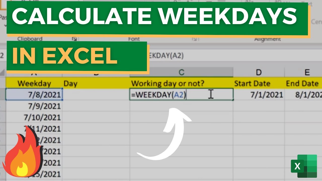 Weekdays in Excel | How to get the number of Weekdays or Workdays between two dates