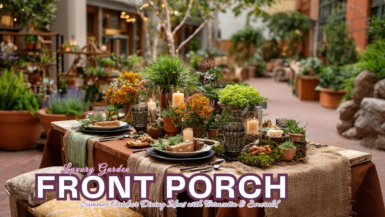 Luxury Front Porch Makeover: Summer Terracotta & Emerald Outdoor Dining Tips