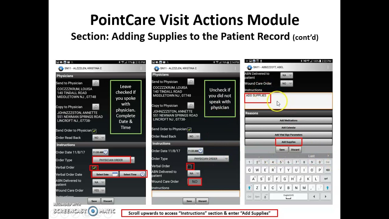 PointCare Add Supplies & Order Supplies
