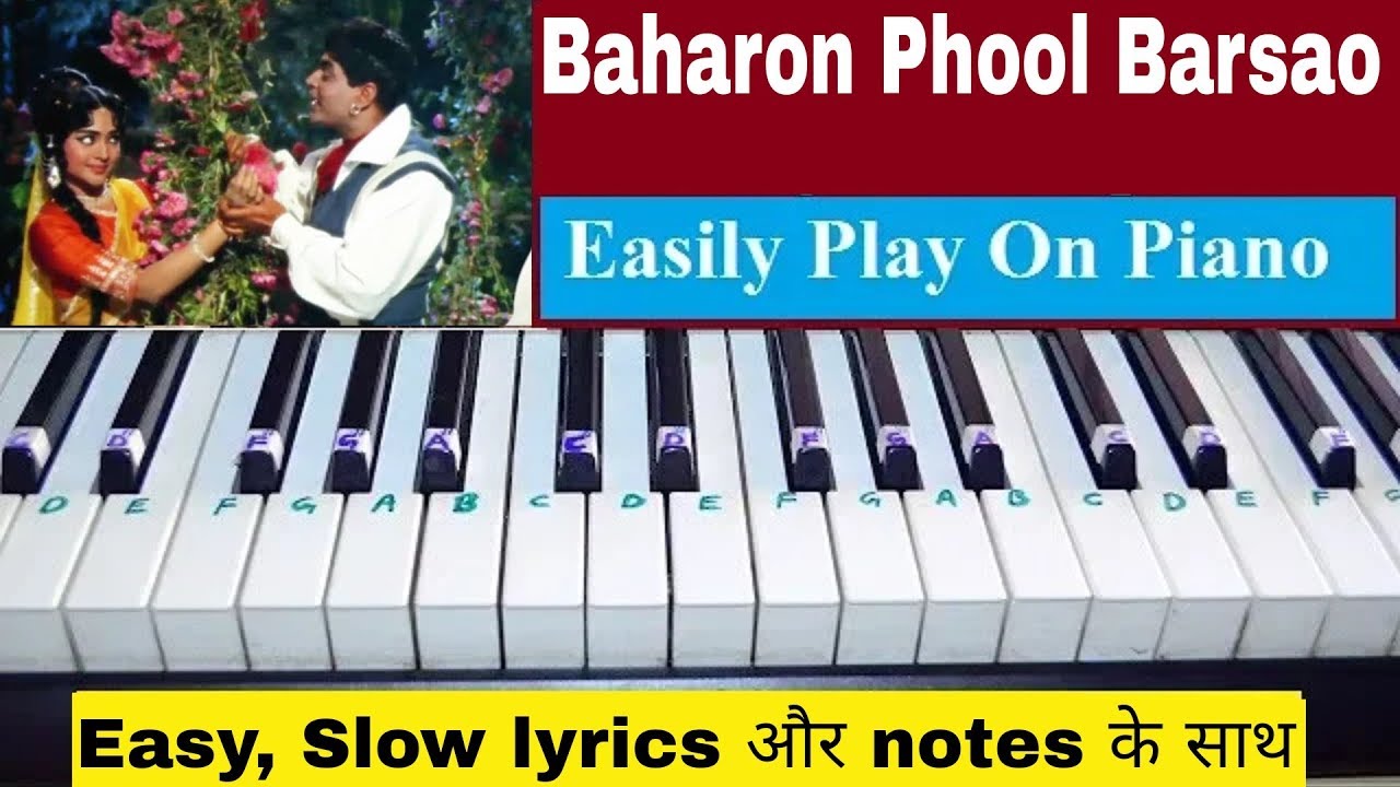 Baharon Phool Barsao - Easy & Slow PIANO TUTORIAL || musical boyss