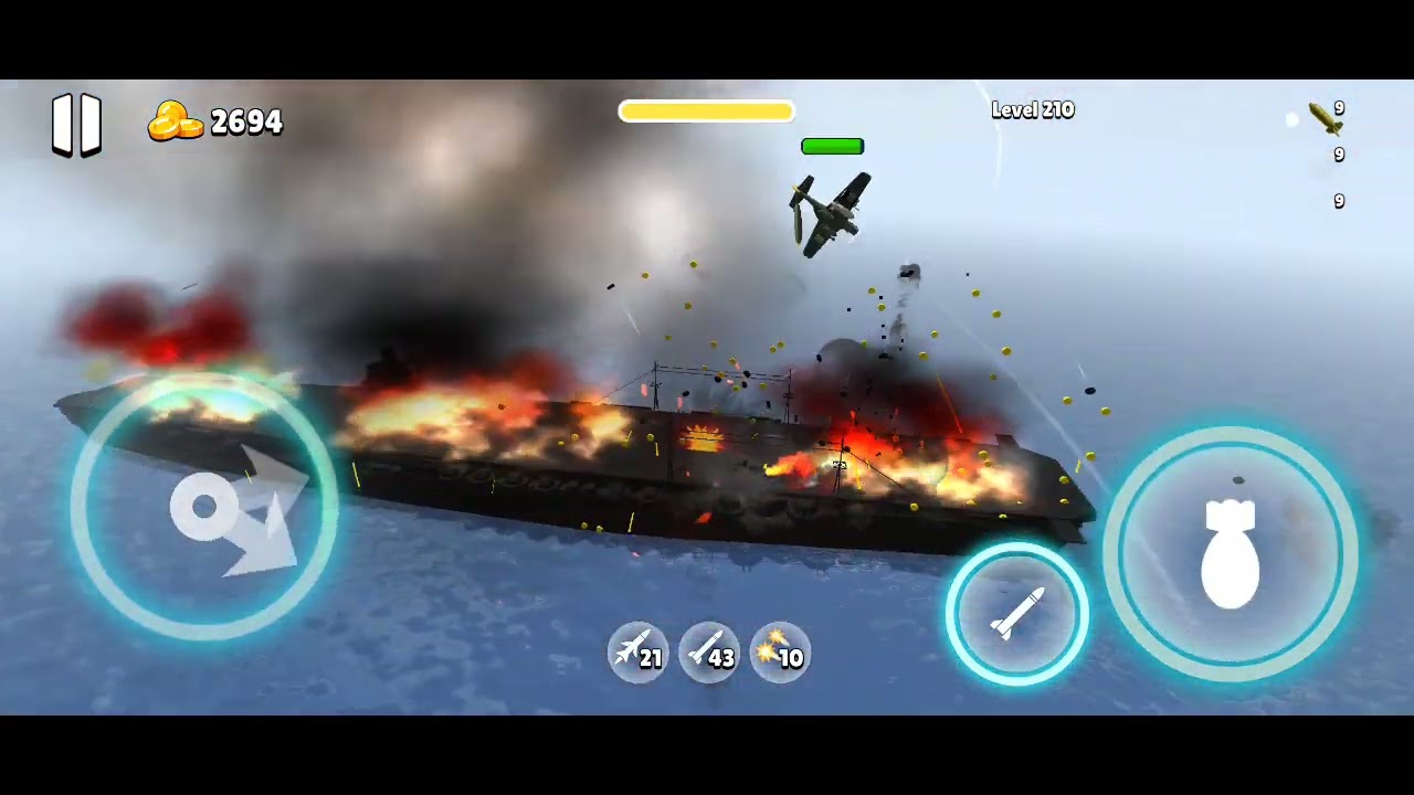 Bomber Ace Level 210 | P-51 Mustang vs Ship