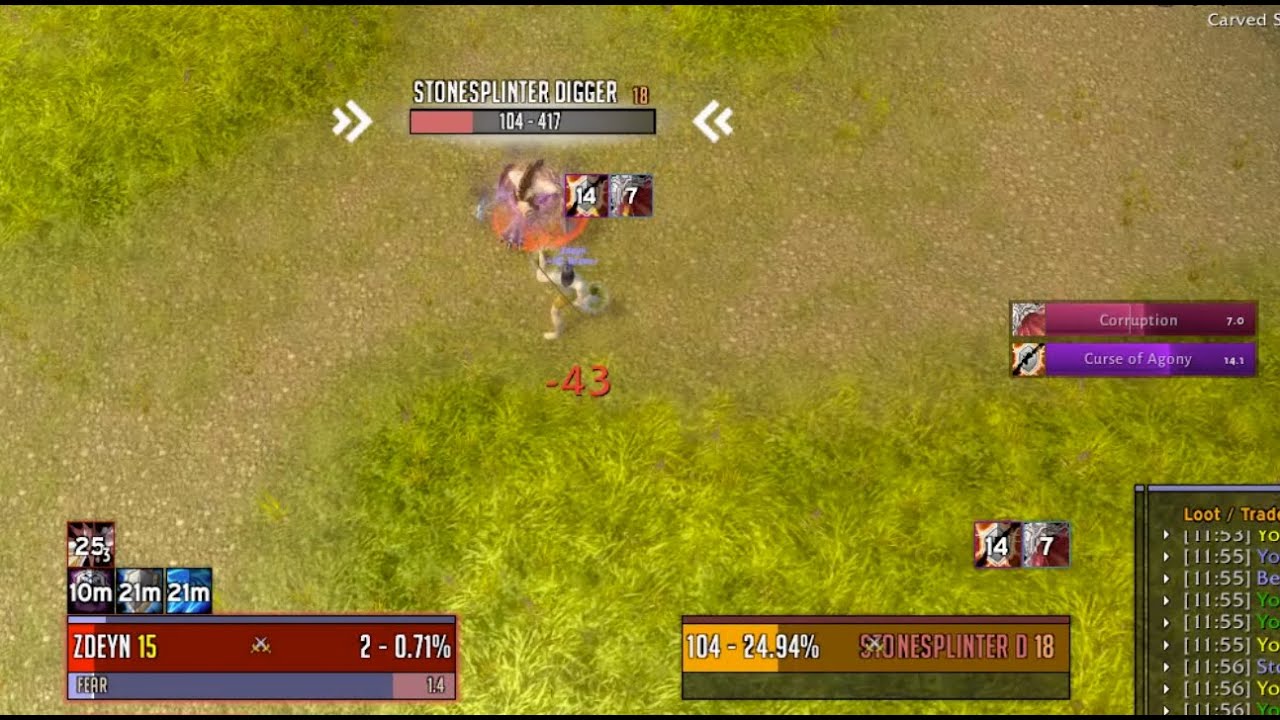 zdeyn - level 15 naked warlock at ironband's excavation