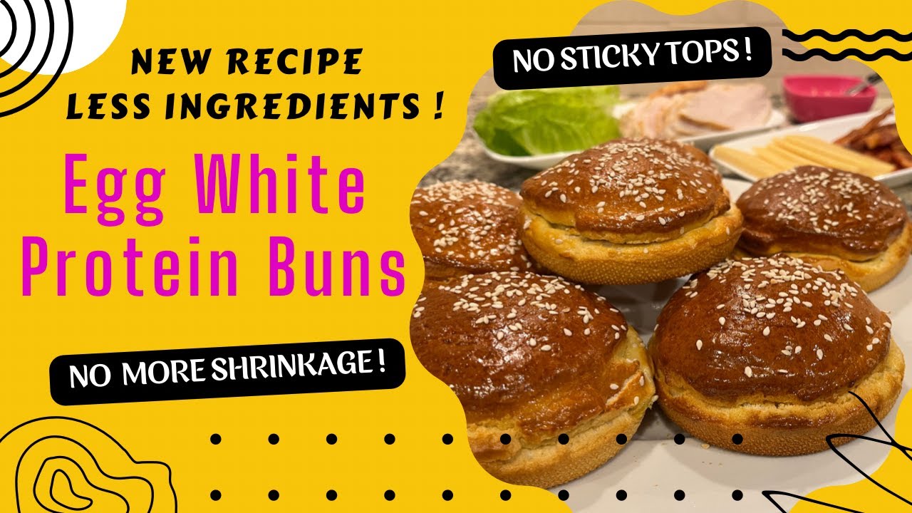 Less Ingredients Wonder Bun | Egg White protein | No Shrinkage or Sticky Tops | #eggwhitebread #keto