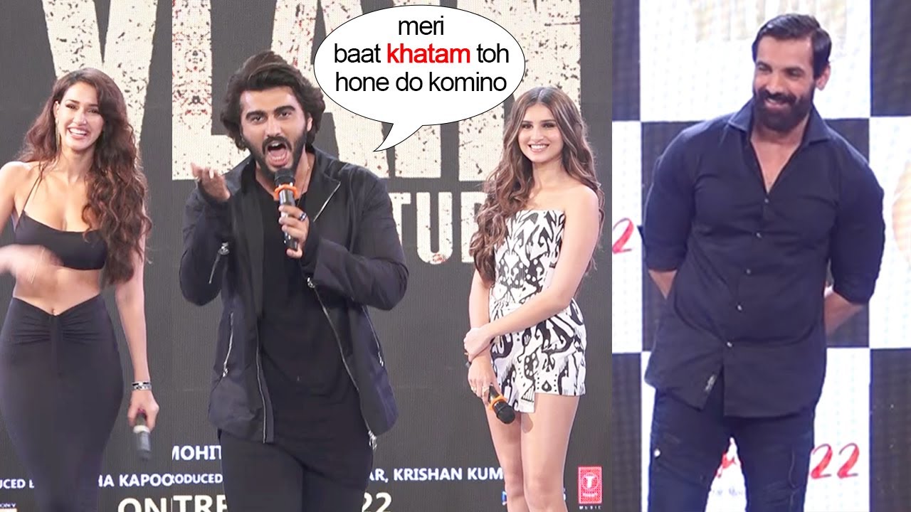 See How Crowd Stops Arjun Kapoors Speech Midway Just To Hear John Speak Ek Villan 2 Prom NM College