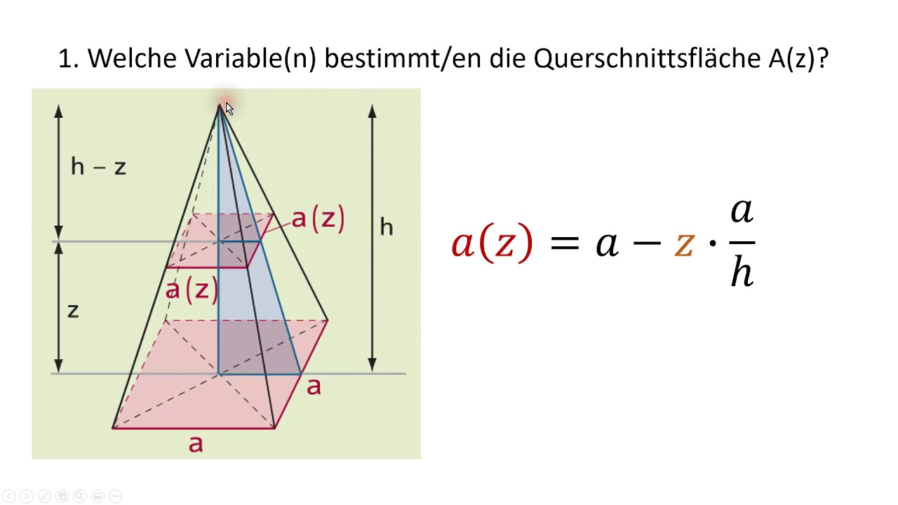 Volumsintegral quadratische Pyramide