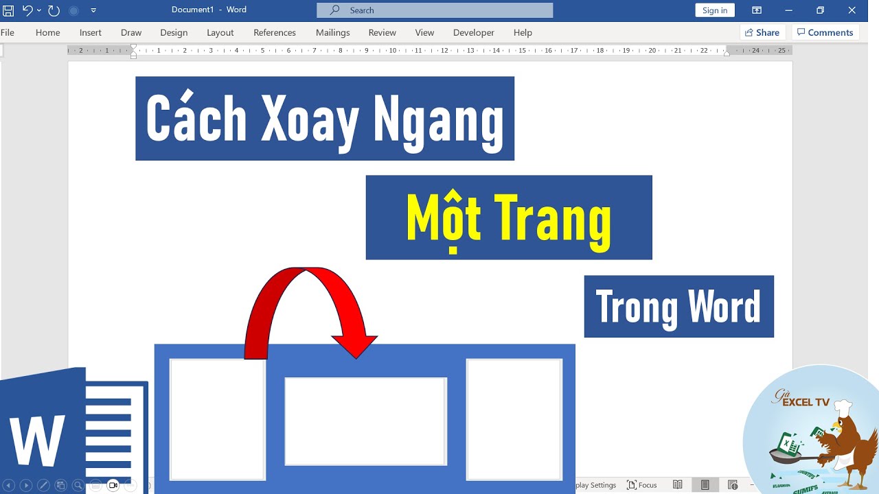 Cách xoay ngang một trang bất kỳ trong word (KHÔNG xoay cả file)