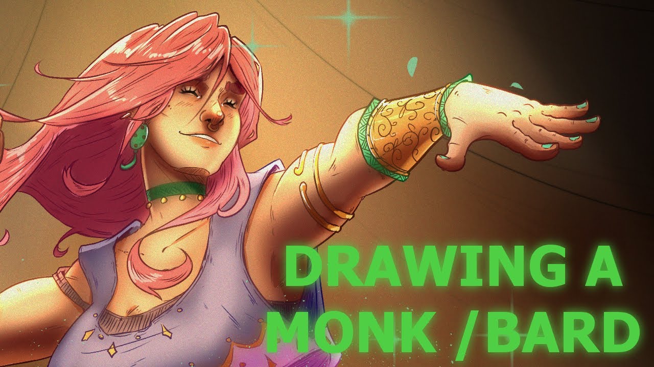 Drawing an Astral Monk Bard! #fantasyart #artprocess