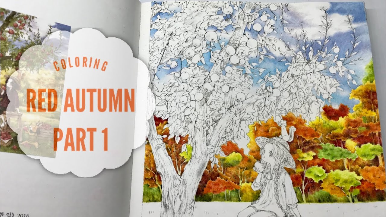 RED AUTUMN Coloring | Part 1 | Forest Girl's Coloring Book