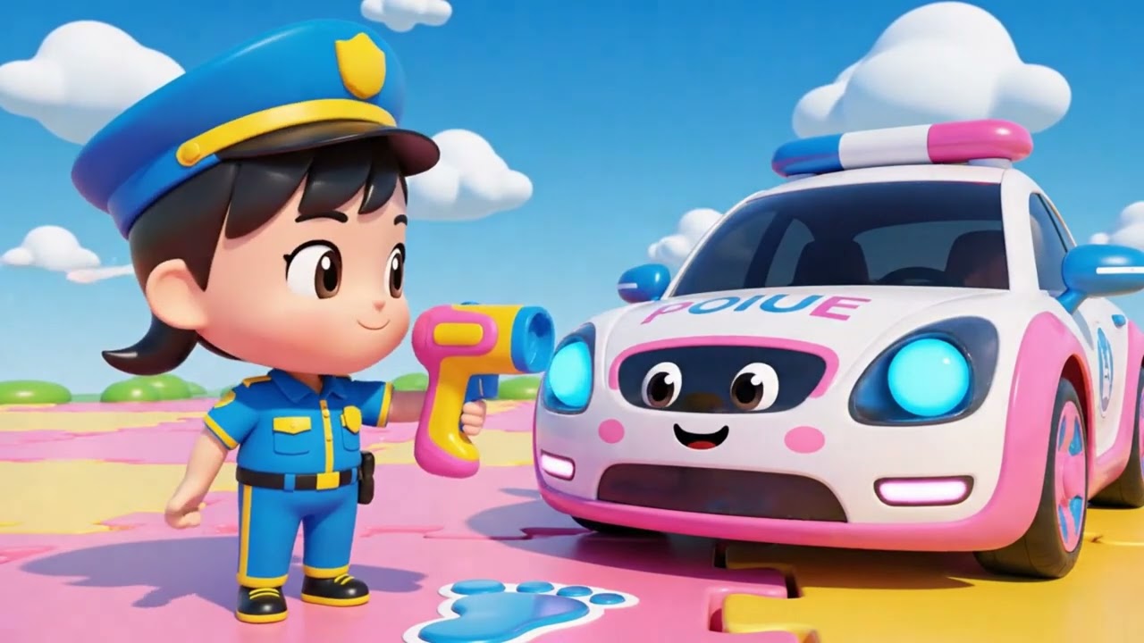 Police Vehicle Song for Kids | The Wheels on the Police Car