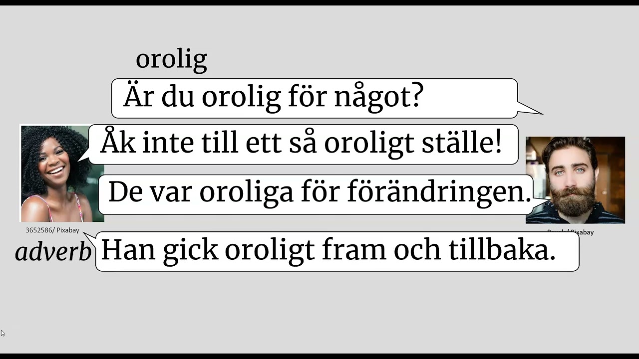 sfigunilla SFI vanliga adjektiv