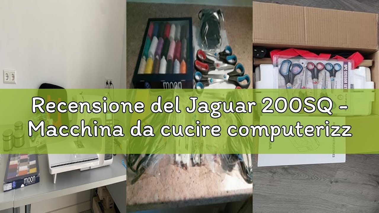 Recensione del Jaguar 200SQ - Macchina da cucire computerizzata, 200 punti, 9 anelli, con ampia gamm