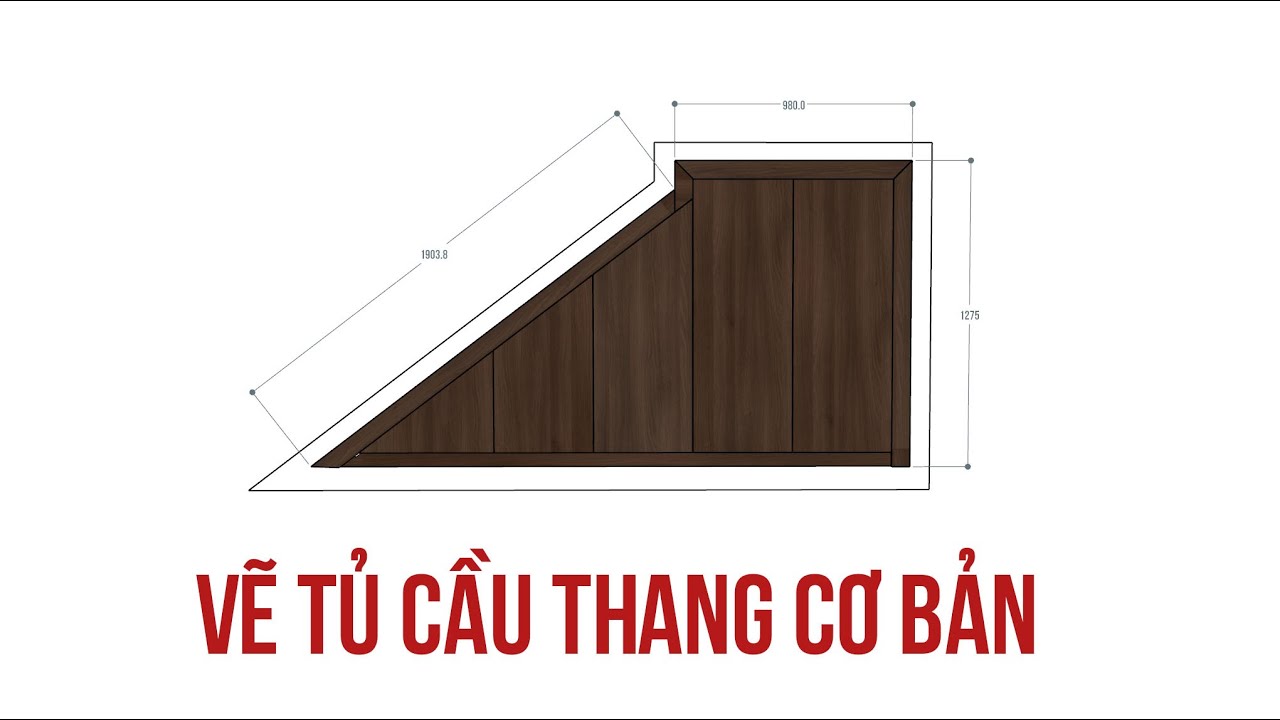 Cách vẽ tủ cầu thang đơn giản với Sketchup